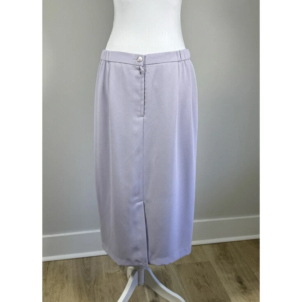 Vintage Lavender Embroidered Beaded Skirt Suit 2 Pc Womens 14 Church‎ Formal BMI